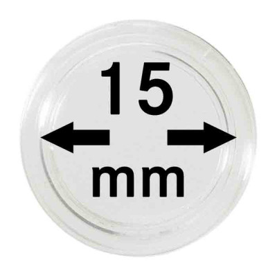Capsule pentru monede - 10 buc. in cutie - 15 mm dimensiune intrare foto