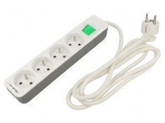 Prelungitor 3x1,5mm&sup2; 4 Prize Alb 1,8m 16A