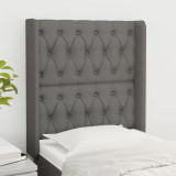 VidaXL Tăblie de pat cu aripioare gri &icirc;nchis 83x16x118/128 cm textil