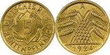 Germania 1924A - 5 reich rentenpfennig, circulata
