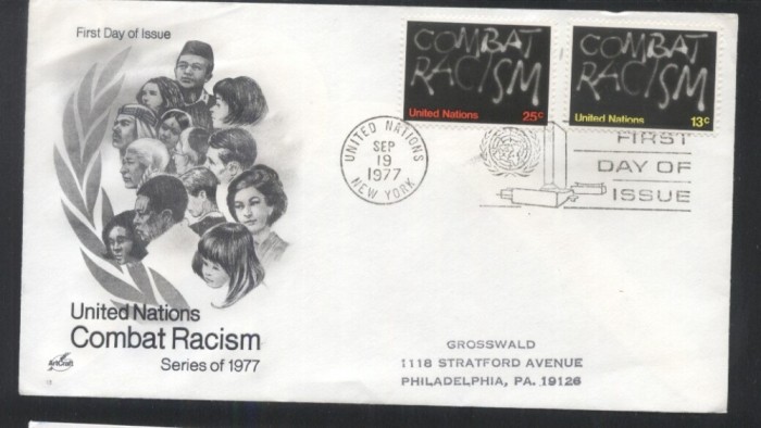 UN New York 1977 Anti racism Mi.311-312 FDC UN.082