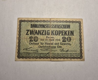 20 kopeici Kopeken 1916 Posen foto