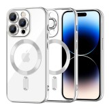 Husa premium iPhone 14 Pro Techsuit Luxury Crystal MagSafe, argintiu