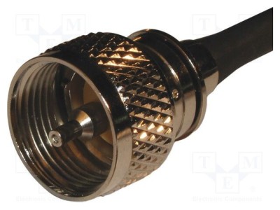 Conector UHF PL-259 mufă tată drept pe cablu 300MHz AMPHENOL RF foto