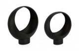 Cumpara ieftin Set 2 suporturi ghivece flori metal negru Keyra 25x12x29 cm; 31x14x33 cm