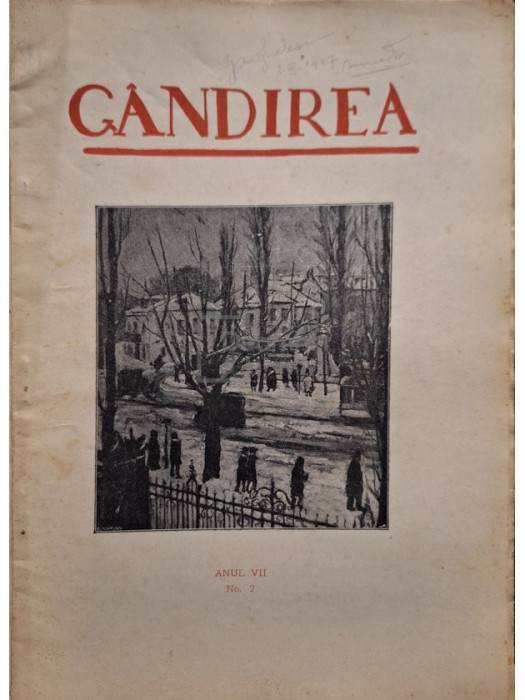 Revista Gandirea, anul VII, nr. 2 (editia 1927)