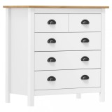 vidaXL Servantă Hill Range, alb, 79 x 40 x 80 cm, lemn masiv de pin