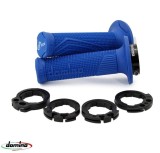 Set mansoane universale Domino (cu comanda acceleratie) - culoare: albastru (lungime: mm - pentru ghidon de 22 mm)