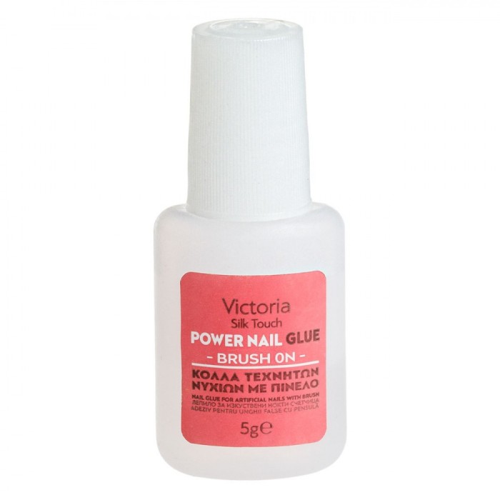 Adeziv pentru Unghii False Victoria Silk Touch, Transparent, Capacitate 5g, Pensula Inclusa