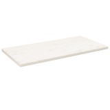 VidaXL Blat de masă alb 110x60x2,5 cm lemn masiv de pin dreptunghiular
