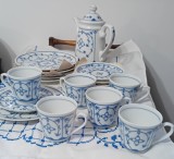Set ceai/cafea Winterling Bavaria- Portelan german, model clasic albastru, Straw Pattern, Zwiebelmuster/Indisch Blau