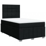 Cumpara ieftin Pat box spring cu saltea, negru, 120x190 cm, catifea