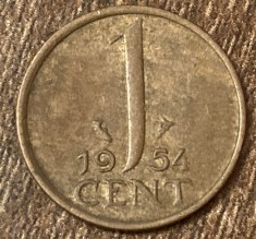 C50 - Moneda foarte veche - Olanda - 1 cent - 1954
