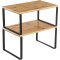 SONGMICS Set 2 rafturi de bucatarie suprapozabile, pentru ustensile sau condimente, 20x30x16cm, natur si negru Household NewTrend