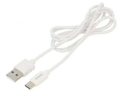 Cablu USB 2.0 USB-A la USB-C 1m Alb foto