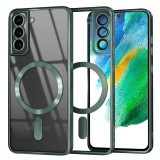 Husa premium Samsung Galaxy S21 FE 5G Techsuit Luxury Crystal MagSafe, verde inchis