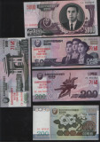 Set / Lot 10 bancnote 5 - 5000 won Coreea de Nord 1998 - 2013 / UNC