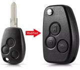 Carcasa cheie auto Techstar, transformatoare tip briceag, cu 3 butoane si lama VAC102, compatibila Dacia Logan, Renault Trafic &ndash; aftermarket