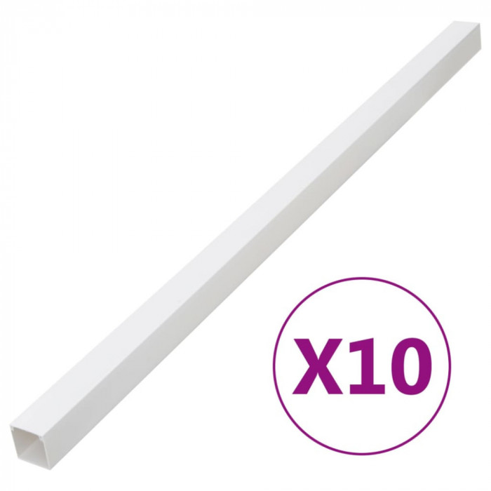 vidaXL Șine de cabluri, 40x40 mm, 10 m, PVC