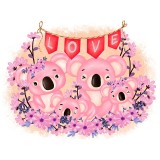 Cumpara ieftin Sticker decorativ Familie Koala, Multicolor, 73 cm, 3230ST, Oem
