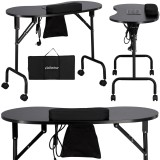 Birou masă cosmetică pliabilă pentru manichiură mobilă neagră