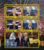 BC446, Somalia 2016, bloc souvenir Trump si Putin, Nestampilat