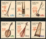 Macau 1986 - Instrumente muzicale, Ameripex, serie neuzata