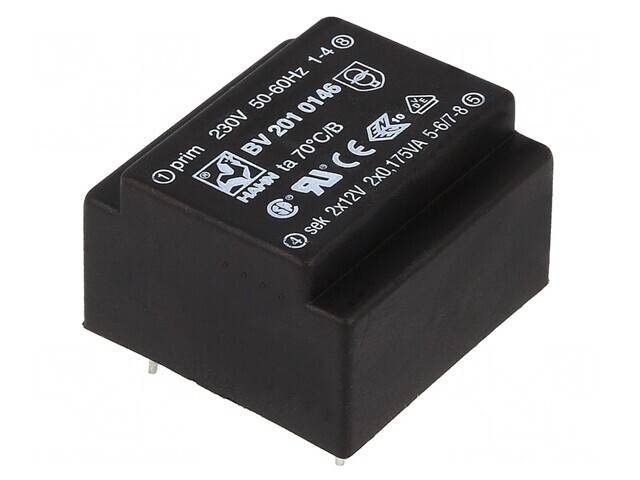 Transformator &icirc;ncapsulat 0,35VA 230V AC 12V 15mA PCB