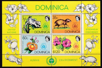 DB1 Fauna Flora Dominica Conferinta asupra Mediului Stockholm MS MNH foto