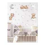 Cumpara ieftin Sticker Perete Autocolant Ursuleti pe Nori 63x80cm