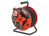 Prelungitor alimentare KEL 3x1,5mm2 bobinat cu 4 prize, gumă neagră