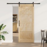 Ușa glisantă vidaXL cu set de accesorii 86x211 cm Lemn de pin solid