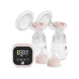 Pompa de san electrica dubla, Lorelli Eva, 4 moduri de operare, 2 sesiuni simultan, functie masaj, 9 niveluri de aspiratie, 180 ml x 2, Pink