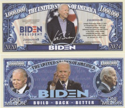 !!! SUA = FANTASY NOTE (TJ6) = BIDEN PRESEDINTE 2020-2024 !! - 2021 - UNC foto