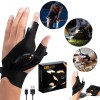 Manusi cu Lumina LED Reincarcabila Salestore.ro&reg;, Impermiabile, pentru Reparatii, Camping, Vizibilitate Sporita pe Intuneric, Manusi pe Degete cu Lant