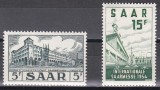 SAAR 1954 - Clădirea Poștei Centrale din Saarbr&uuml;cken, T&acirc;rgul Internațional SAAR, 2 Serii, MNH