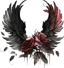 Sticker decorativ Aripi Inger, Negru, 64 cm, 8054ST-2 foto