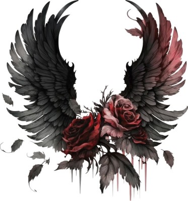 Sticker decorativ, Aripi, Negru, 61 cm, 1303STK-1 foto