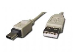 Cablu PC; USB 2.0 A M la mini-USB M; 0.75m; CC-USB2-AM5P-3