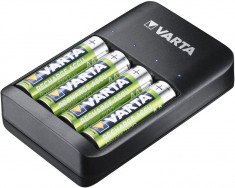 Incarcator Varta USB Quatro cu 4 acumulatori AA R6 2100mAh Ni-MH 1,2V 57652 foto