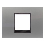 Rama Gewiss Chorus GW16202VT, 2 module, gri titan, pentru priza / intrerupator