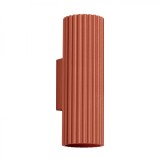 Lampă De Perete Karbon Ocru Roșu Aluminiu, 2 Becuri Tub Minimalist De Interior.