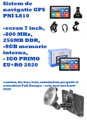 Navigatie GPS PNI L810 7&amp;quot;Ecran MARE, , 8Gb, Full Europa 2023 Harti Camion/TIR foto