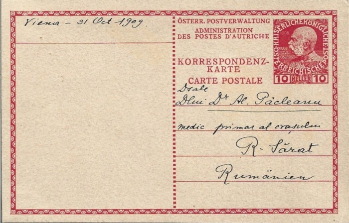 CP859N &Icirc;ntreg poștal Franz Joseph 10 heller