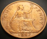 Moneda istorica 1 (One) PENNY - MAREA BRITANIE / ANGLIA, anul 1947 * cod 4109