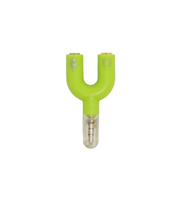 Adaptor splitter jack audio de 3,5 mm Microfon si casti-Culoare Verde