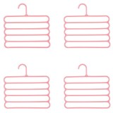 Set 4 umerase multifunctionale din plastic cu 5 pozitii pentru pantaloni, fuste, cravate, prosoape, care ajuta la economisirea s, Oem