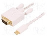 Cablu D-Sub 15pin HD mufa, USB C mufa, USB 3.1, lungime 1m, {{Culoare izola&amp;#355;ie}}, QOLTEC - 50418