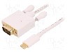 Cablu D-Sub 15pin HD mufa, USB C mufa, USB 3.1, lungime 1m, {{Culoare izola&amp;#355;ie}}, QOLTEC - 50418