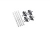 Set 4 Lansete crap Adrena echipate cu 4 Mulinete IE8000